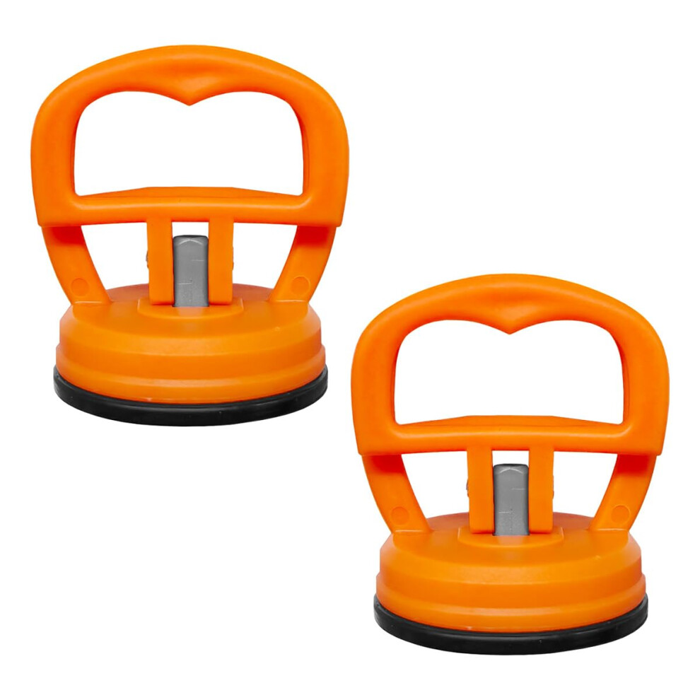 2Pcs Car Dent Puller Kit With Strong Suction Grip For Paintless Vehicle Body And Glass Lifting (Orange) Orange 9113335599154