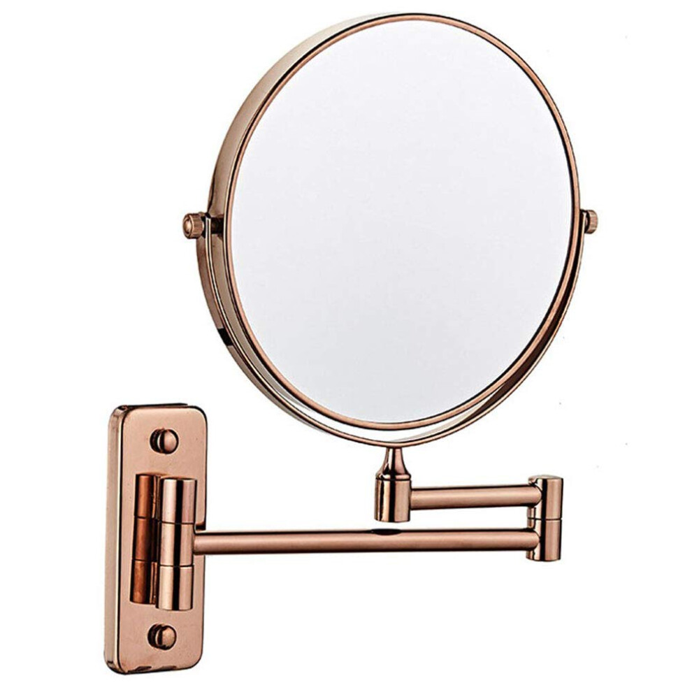 8 Inch Double Sided Wall Mounted Makeup Mirror 3X Magnification 360 Swivel Extendable Arm