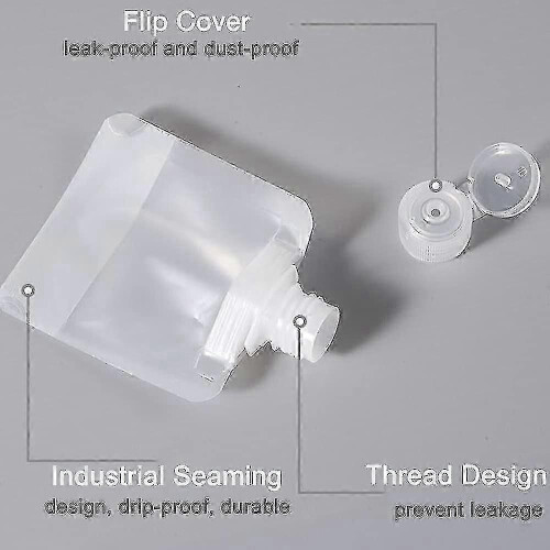 Travel Clamshell Refillable Empty Squeeze Pouches,4 Pack 2