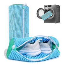 (blue) Washer And Dryer Bags: 2 Reusable Shoe Bags, Sneakers, And Tennis Cleaning Bags, Stain-resistant Cleaning Kit (yellow, 2 Pack)