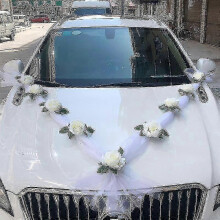 Wedding Car Flower Plate Ribbon Bows Set Ornament Supplies Party Events