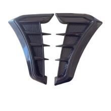 Black Car Side Vent Cover 2pcs Universal Air Flow Intake Hood Trim Enhances Radiator Cooling