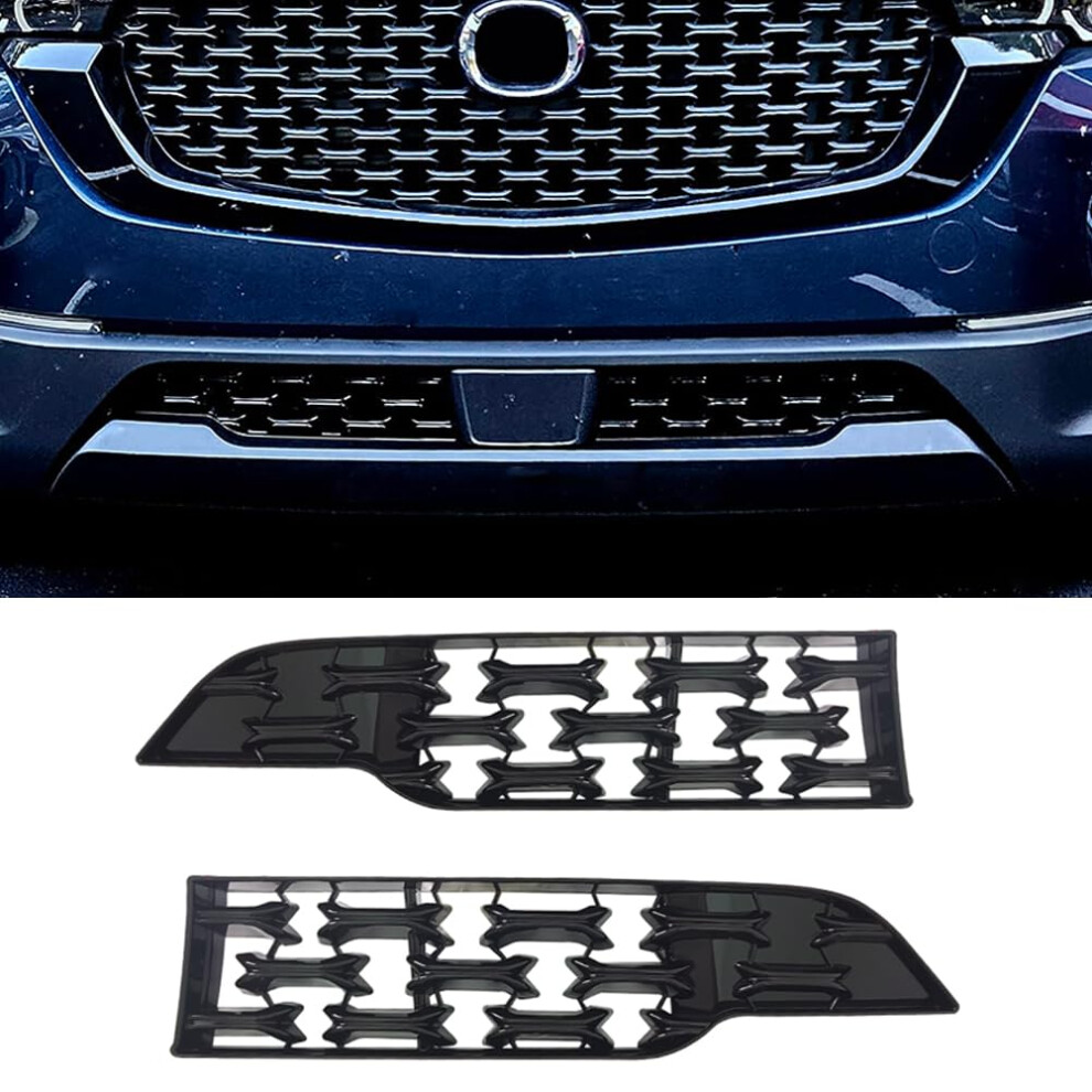 Glossy Front Grille Insert And Under Grille Guard Trim For Mazda Cx50 20232025 Black 9113335599642