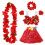 18Pièces Ensemble Jupe Hawaïenne Fleurs Bracelet 1