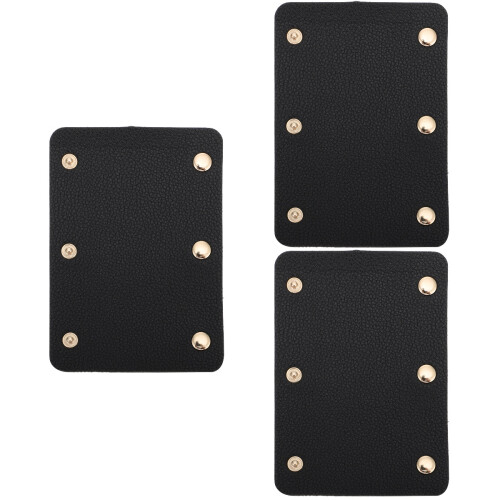 3Pièces Couvre Sac À Main Noir En PU Résistant Pour DIY 2