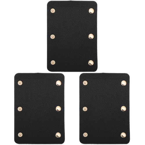 3Pièces Couvre Sac À Main Noir En PU Résistant Pour DIY 1
