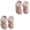 2Paires Bébé Antidérapantes Coton Rose, 3