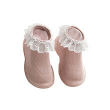 2Paires Bébé Antidérapantes Coton Rose,