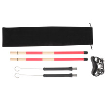 2Ensembles Kit Balais Câble Et Baguettes Batterie Noir Pour Musiciens