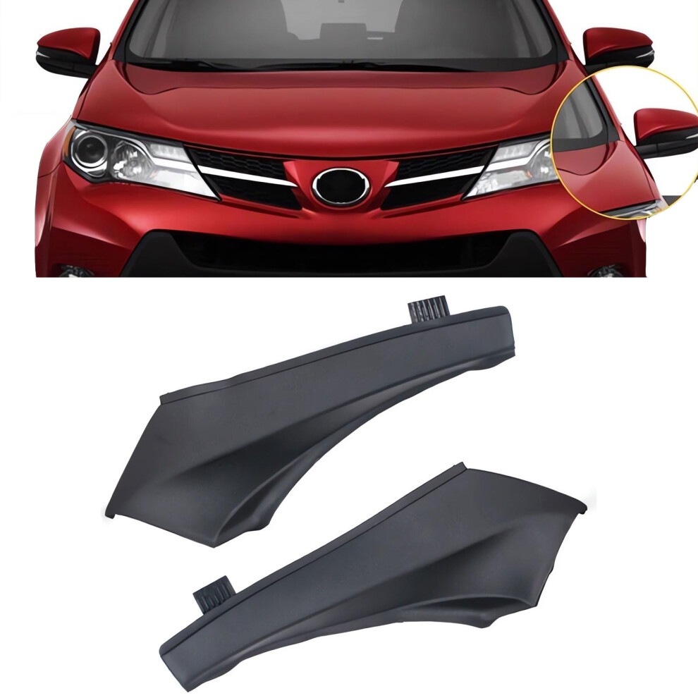 Windshield Wiper Cowl Cover With Side Fender Trim For Toyota Rav4 20132018, Oem Fit, 2Pcs Black 9113335599758