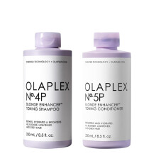 Olaplex No.4P Blonde Enhancer Toning Shampoo and No. 5P Blonde Enhance