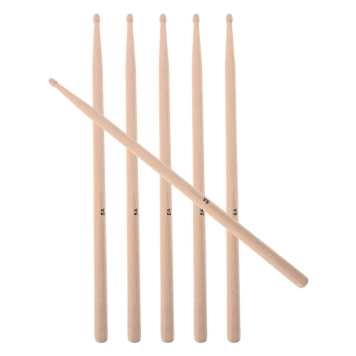6Pairs Wood Tip Drumsticks 5A for Kids Drum Set Versatile Beginner Use 2