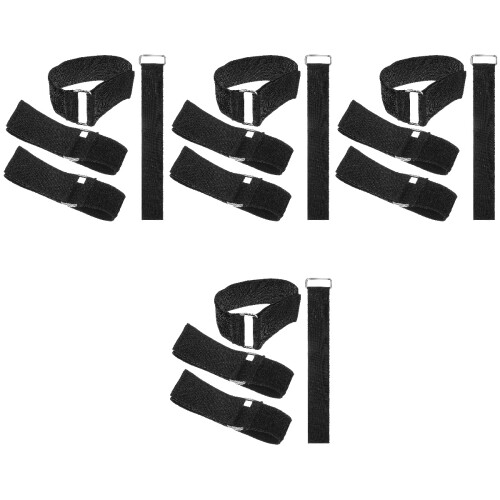 16Pcs Adjustable Hook and Loop Storage Straps Durable Nylon Black 2