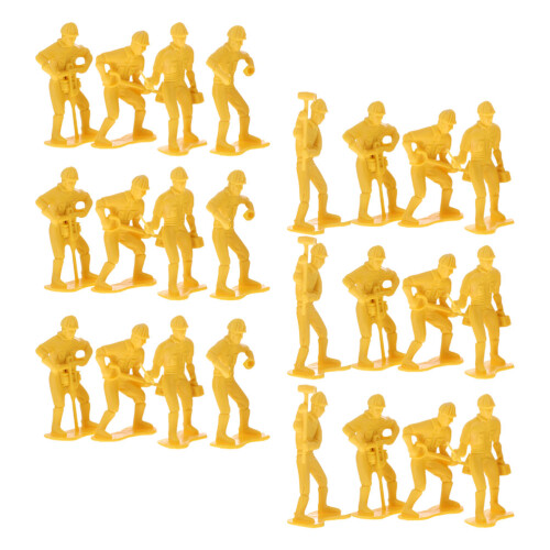 225Pcs Kid Toy Model Kit Yellow Plastic Engineering Workers Figurines 1