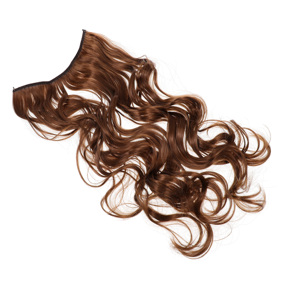 Artibetter Unisex Brown 5Pcs Light Long Wavy Hairpiece Extensions For Women Home Use