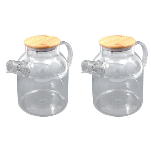 2 Count Filter Juice Pot Glass Kettle For Home Cold Water Container 1