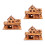 3Pcs Diy Assembling House Wooden Model Educational Toy Craft Decor 9
