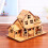 3Pcs Diy Assembling House Wooden Model Educational Toy Craft Decor 11