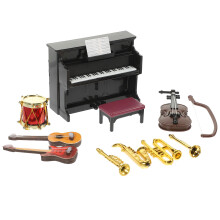33Pcs Mini Instruments Plaything Plastic Set Assorted Color for Decor