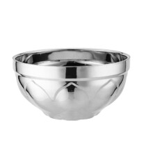 3Pcs Stainless Steel Lotus Rice Bowl With Double Layer Insulation