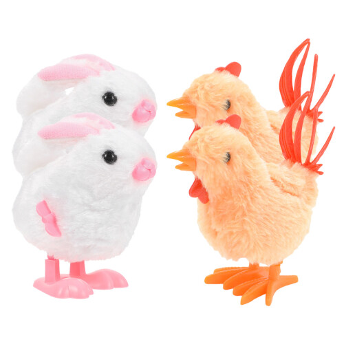 20 Pcs Wind-Up Plush Animal Clockwork Walking Toys 2