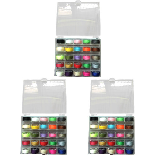75 Pcs Assorted Color Sewing Thread Bobbins With Plastic Box 1