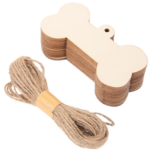 4 Sets Wooden Bone Cutouts For Diy Paintable Dog Tags 2