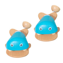 8 Pcs Fish Shape Wooden Castanet Flapper Kids Musical Instrument Toy