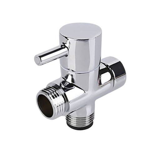 2Pcs Copper Three-Way Shower Angle Diverter Gadget for Home Bathroom 1