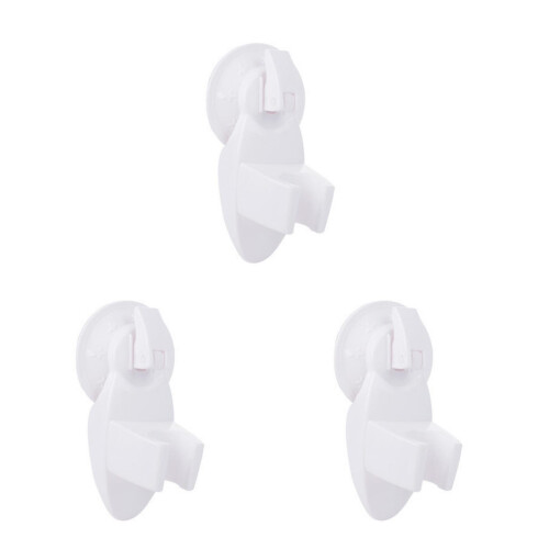 3Pcs White Shower Room Suction Cup Holder Wall Mount Bracket 2