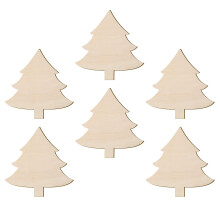 24Pcs Beige Wooden Tree Cutouts DIY Holiday Decoration Crafts