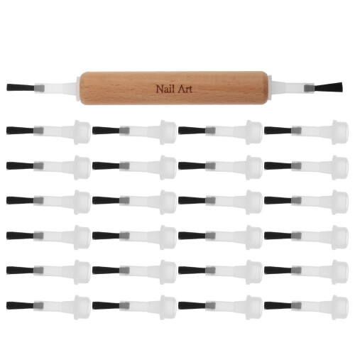 4Pcs Nail Art Brush Set Dual Head Replacement Nail Polish Tools Kit