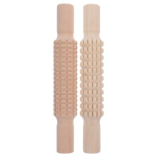 Set Of 2 Baking Roller Kids Rolling Pin Craft Polymer Clay Texture