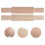 Set Of 2 Baking Roller Kids Rolling Pin Craft Polymer Clay Texture 9