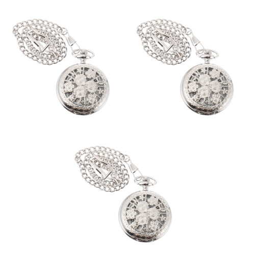 3 Pcs Pocket Watch Metal Clock 2