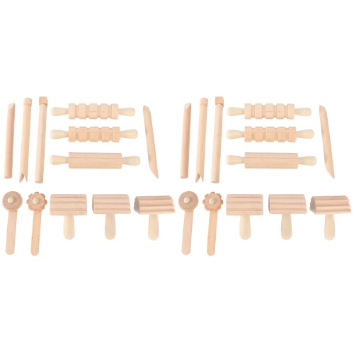 2 Sets Wooden Clay Modeling Tools For Plasticine Shaping 2