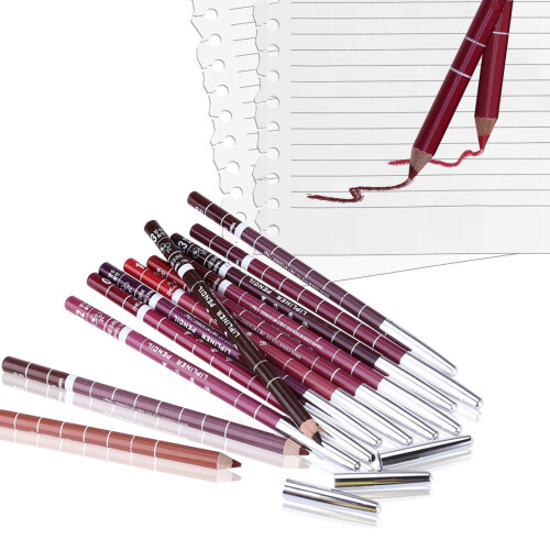 12Pcs Women'S Waterproof Lip Liner Pencil Set