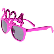 4Pcs Rosy Plastic 2024 Party Glasses Fun New Year Costume Accessories