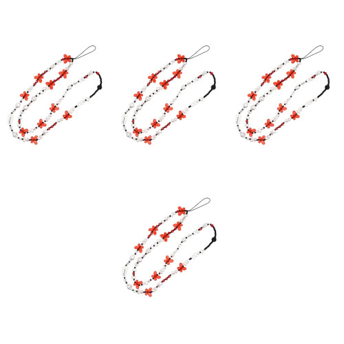 4Pcs Assorted Beaded Phone Hanging Wrist Strap Decorative Mobile Charm 2