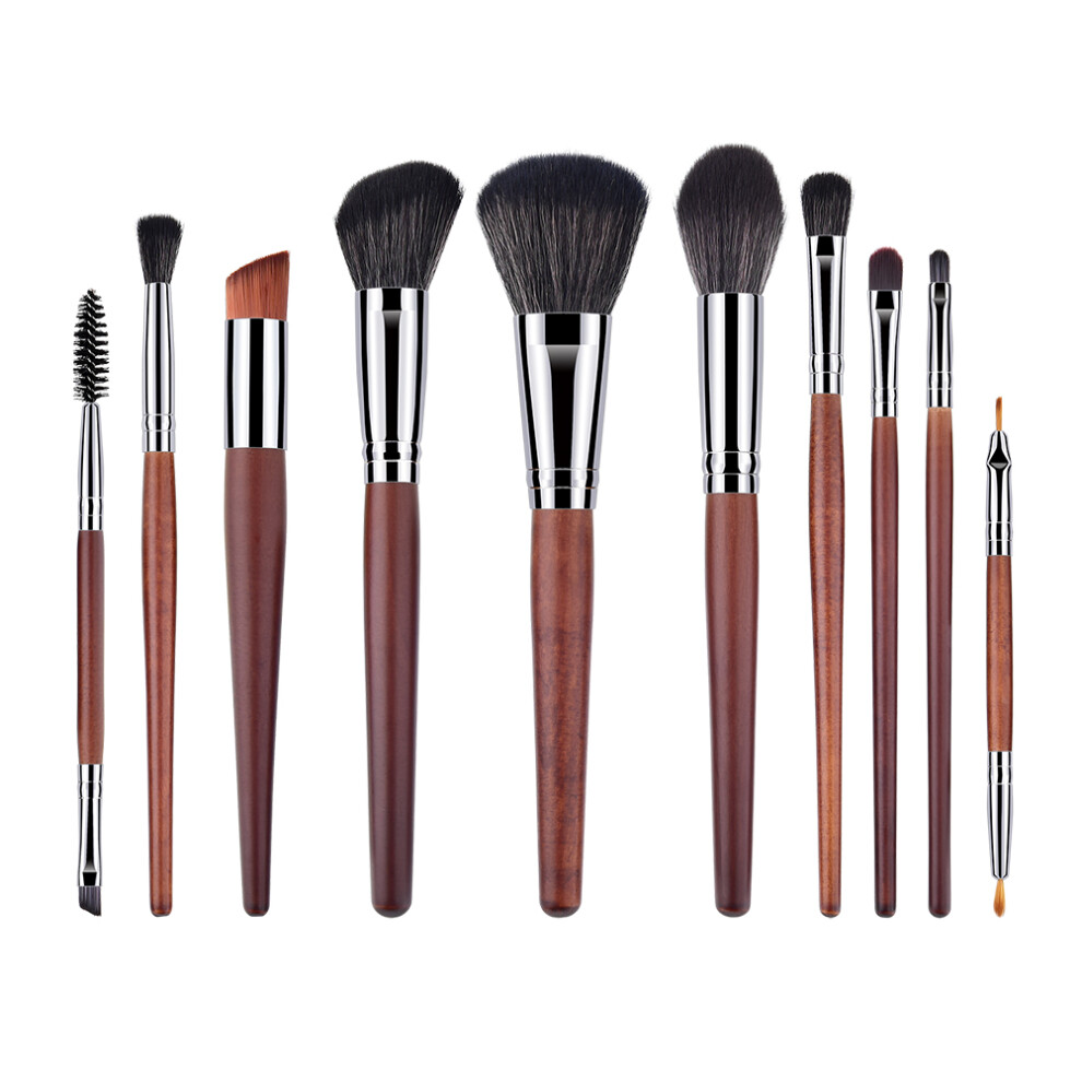 Ohphcall 20Pcs Powder Brush Set With Nylon Bristles Wooden Handle For Makeup