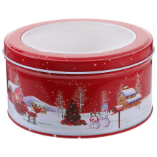 3Pcs Christmas Tinplate Gift Boxes, Red Cookie & Candy Storage Cases