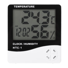 3Pcs Small Electronic Thermometer Clock White Indoor Digital Alarm