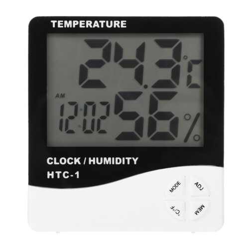 3Pcs Small Electronic Thermometer Clock White Indoor Digital Alarm