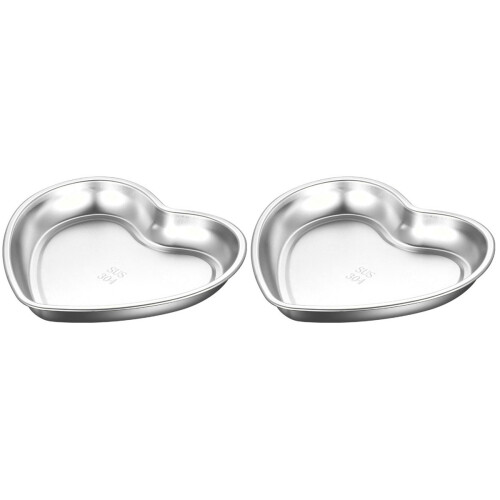 2 Pieces Heart Shaped Plate Kitchen Tabletop Snack Tray Serving Bowl 1