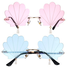 5 Pack Funny Glasses Festival Sunglasses Rimless Seashell Eyeglasses