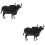 2 Pcs Simulation Cow Model Simulated Cattle Model Child 14x10.5x4cm 8