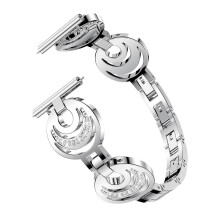 3pcs Stainless Steel Band Sun Moon Crystal Strap Compatible Men Watch Band