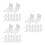60Pcs White Iron Curtain Brackets for Home DIY Ceiling and Wall Mount 7