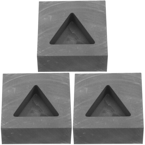 3pcs Graphite Casting Mold For Melting Silver Triangle Shape Graphite Mold For Diy Casting For Metal Ingot 2