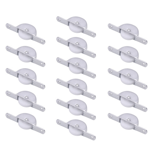 48Pcs Silver Home Closet Track Pulleys Smooth Sliding Door Rollers